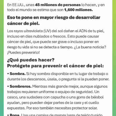 Outdoor Workers: Protect Your Skin! (Spanish Language Version)