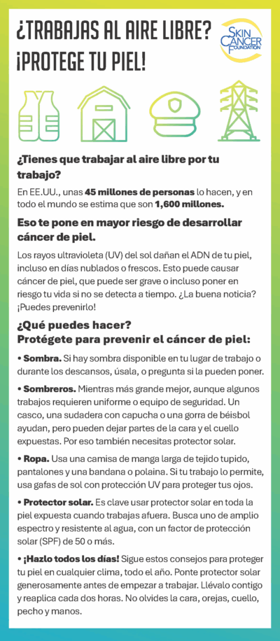 Outdoor Workers: Protect Your Skin! (Spanish Language Version)