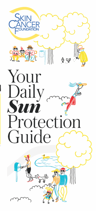 Cover of the "Your Daily Sun Protection Guide" brochure